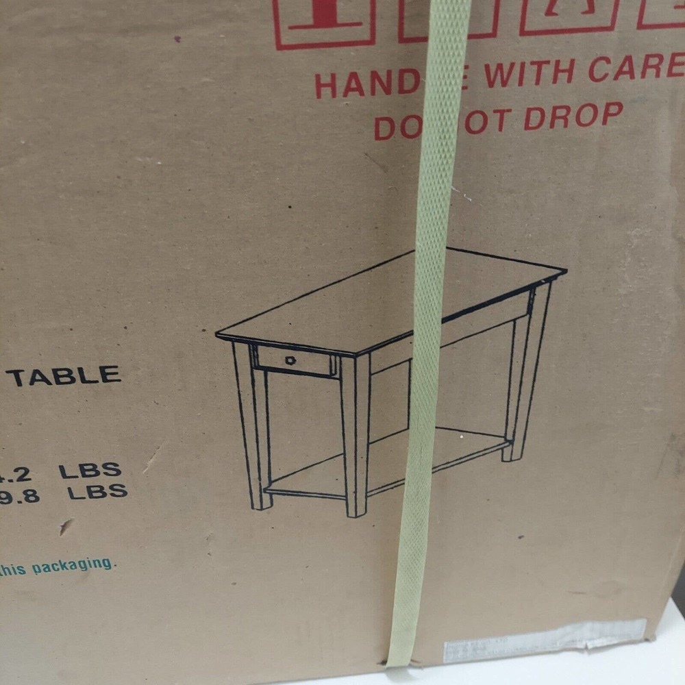 Whitewood Industries End Table Unfinished White Wash Storage Drawer 25 in. H - Picture 8 of 10
